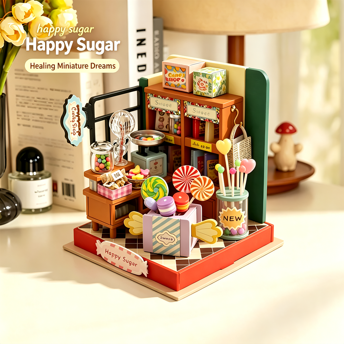 Pandafae Wooden DIY Candy House Assembly Model House Miniature Scene Ornament (Free shipping)