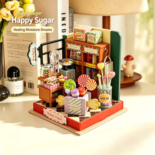 Pandafae Wooden DIY Candy House Assembly Model House Miniature Scene Ornament (Free shipping)