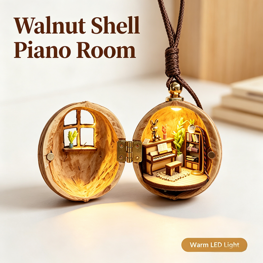 DIY Handmade walnutshellart Mini House: Surprise gift Creative Artwork Dollhouse Kit | Collectible with LED light (Free shipping)