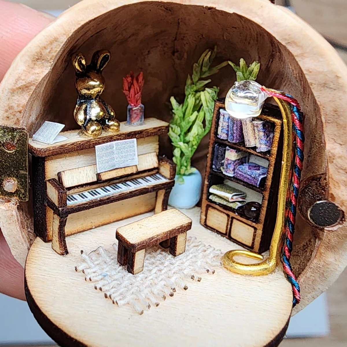 DIY Handmade walnutshellart Mini House: Surprise gift Creative Artwork Dollhouse Kit | Collectible with LED light (Free shipping)
