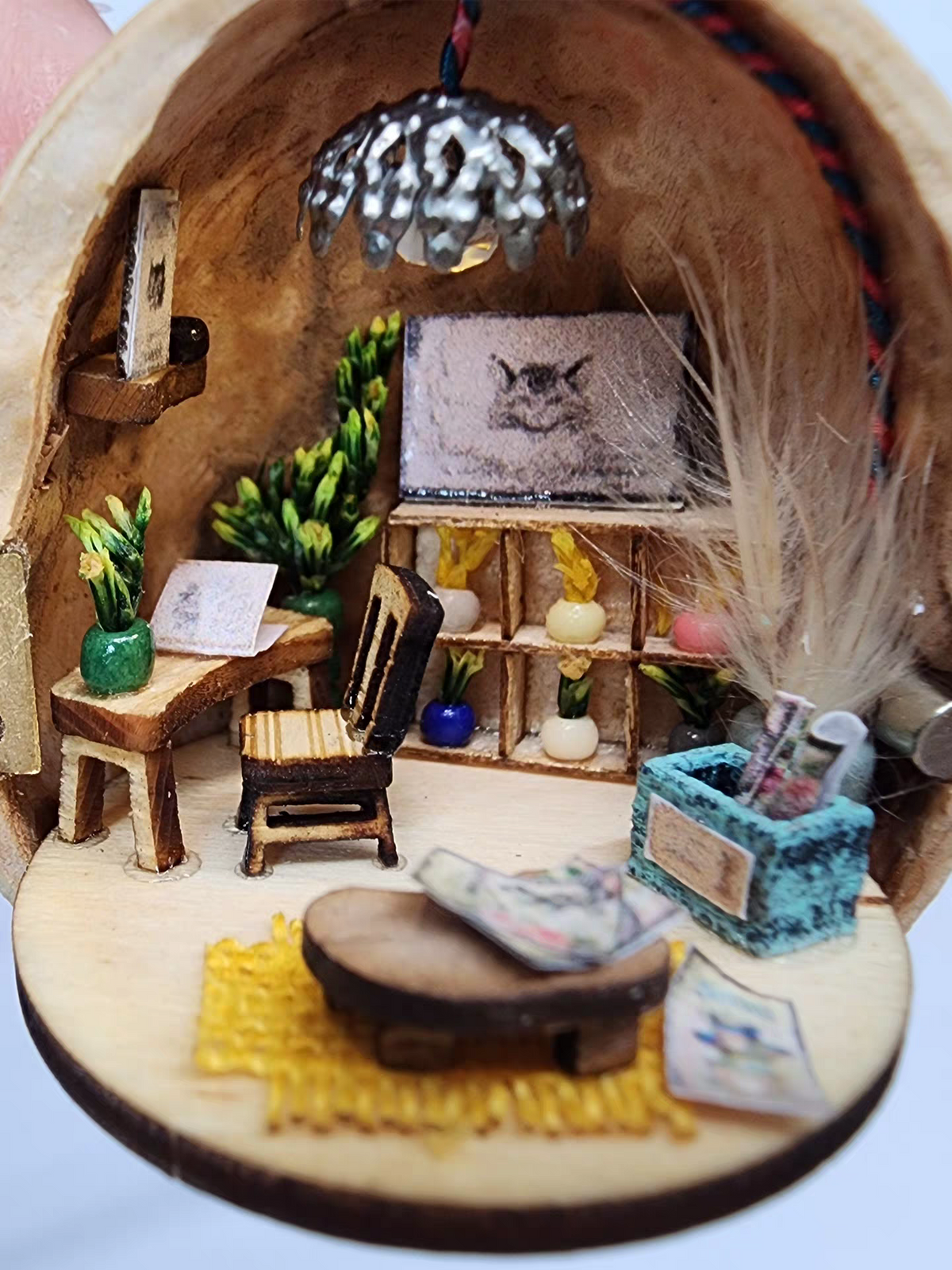 DIY Handmade walnutshellart Mini House: Surprise gift Creative Artwork Dollhouse Kit | Collectible with LED light (Free shipping)