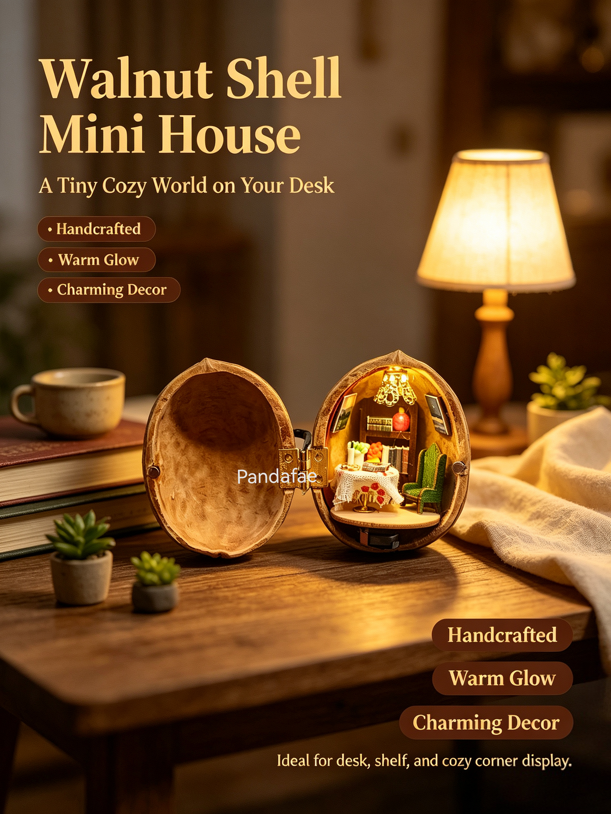 DIY walnutshellart Mini House: A Special Gift Creative Artwork Dollhouse Kit | Handmade and Collectible with LED light (Free shipping)