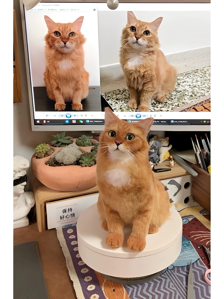 Custom-made souvenir figurines of pet dogs and cats, realistic decorations, and other related items. (Pictures and photos are welcome.)