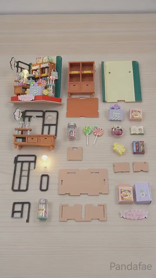 Pandafae Wooden DIY Candy House Assembly Model House Miniature Scene Ornament (Free shipping)